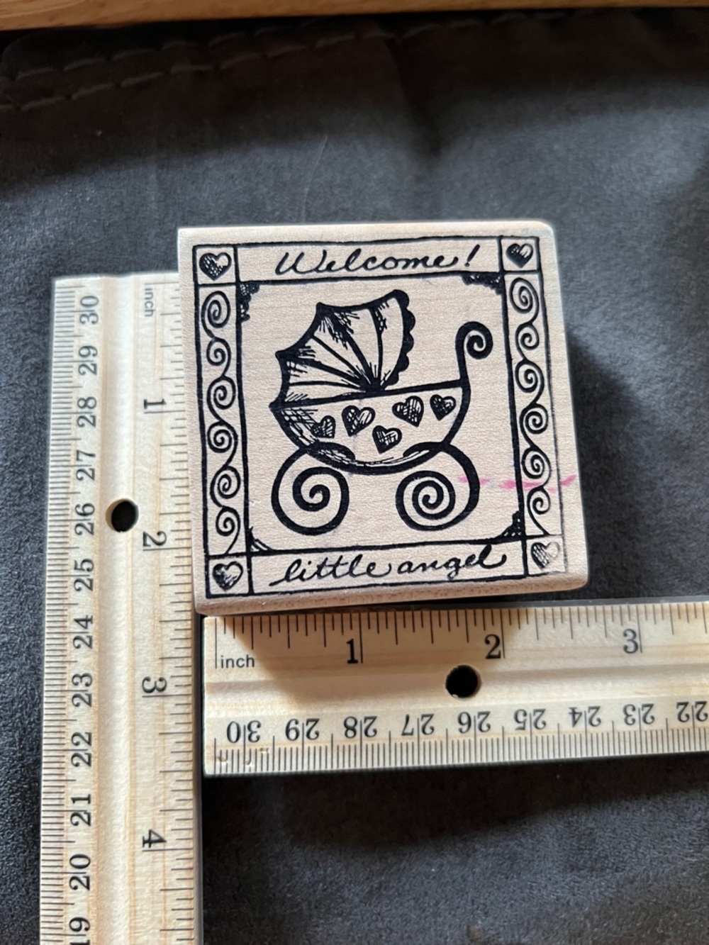 Magenta Home Design Stamp in Black and Natural Wood